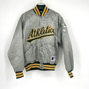 Vtg Oakland Athletics Felco Bomber Jacket Mens L Baseball Union‎ Made Script MLB